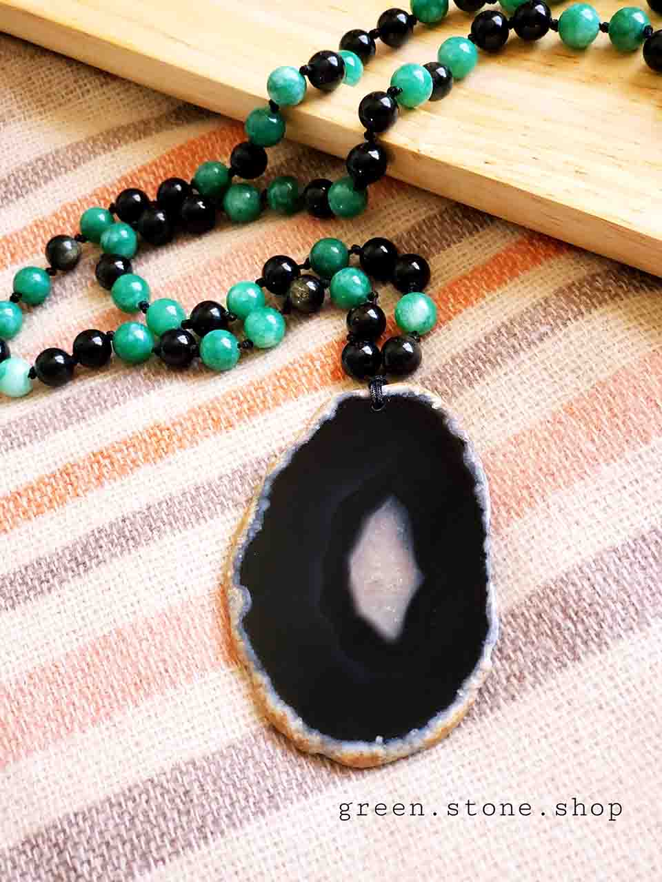 گردنبند سنگ عقیق طبیعی  24
