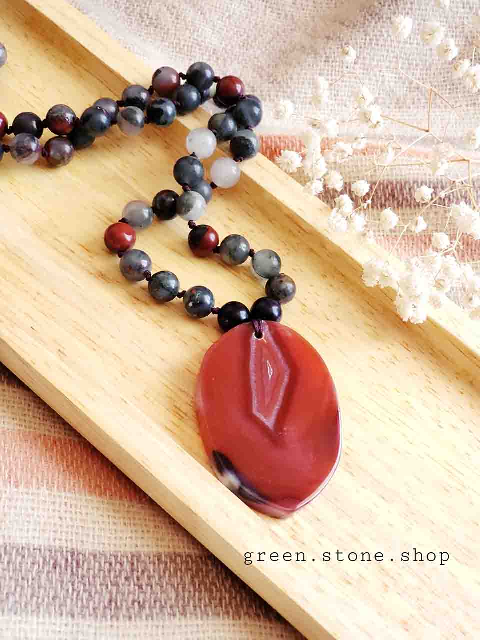 گردنبند سنگ عقیق طبیعی  23
