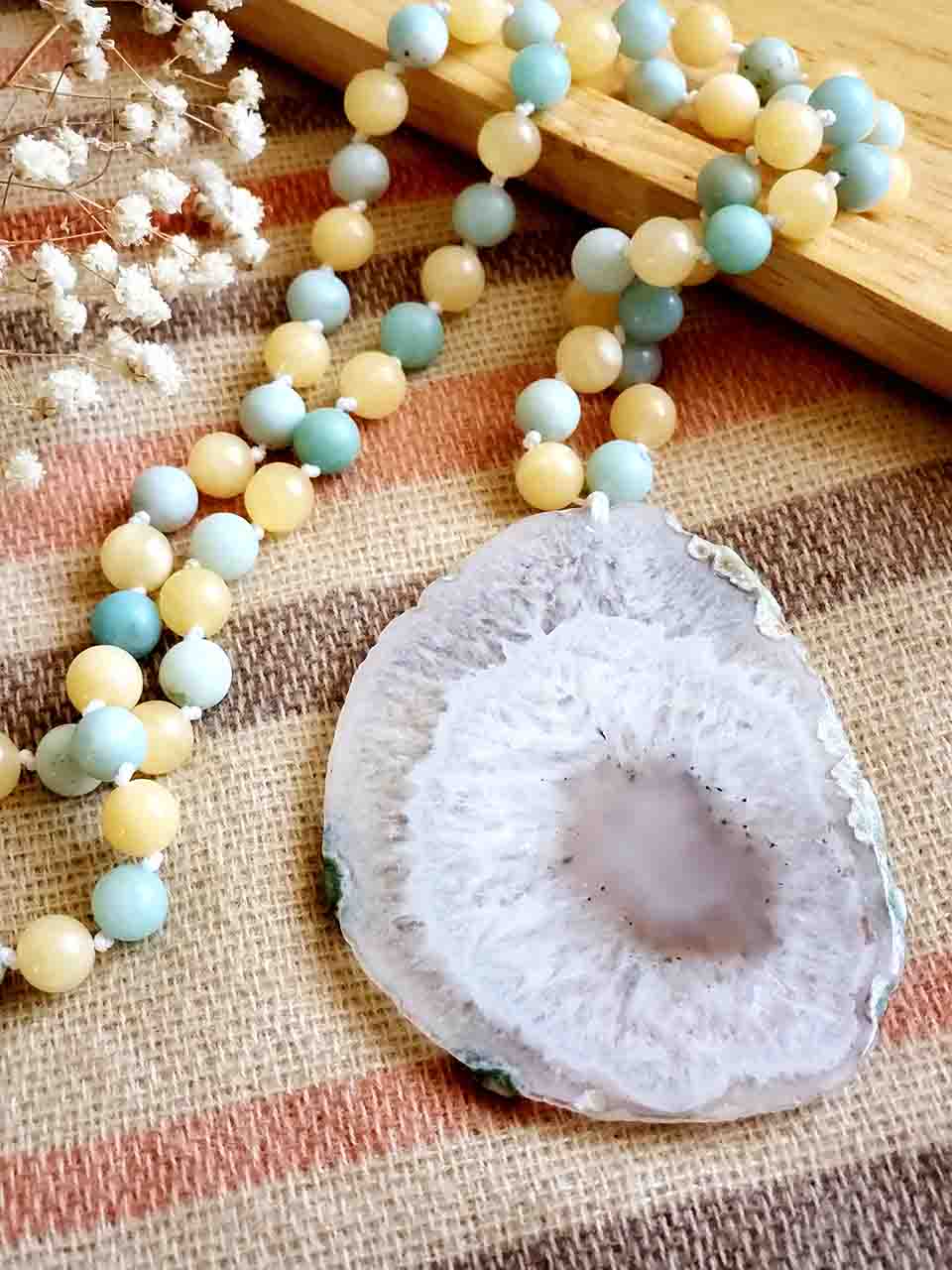 گردنبند سنگ عقیق طبیعی  27